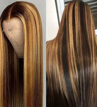 4*4 glueless wig straight brown 100% human hair 250% density 22 inch